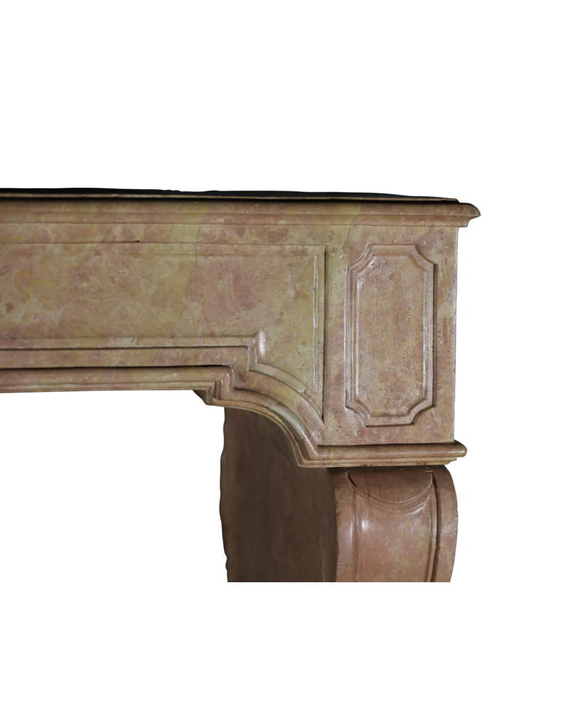 18th Century Rose Liseron Marble Stone Fireplace Surround