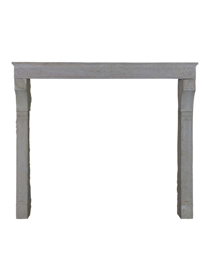 Unusual High French 19th Century Limestone Fireplace Surround