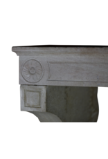 Unusual High French 19th Century Limestone Fireplace Surround