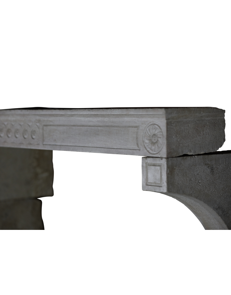 Unusual High French 19th Century Limestone Fireplace Surround