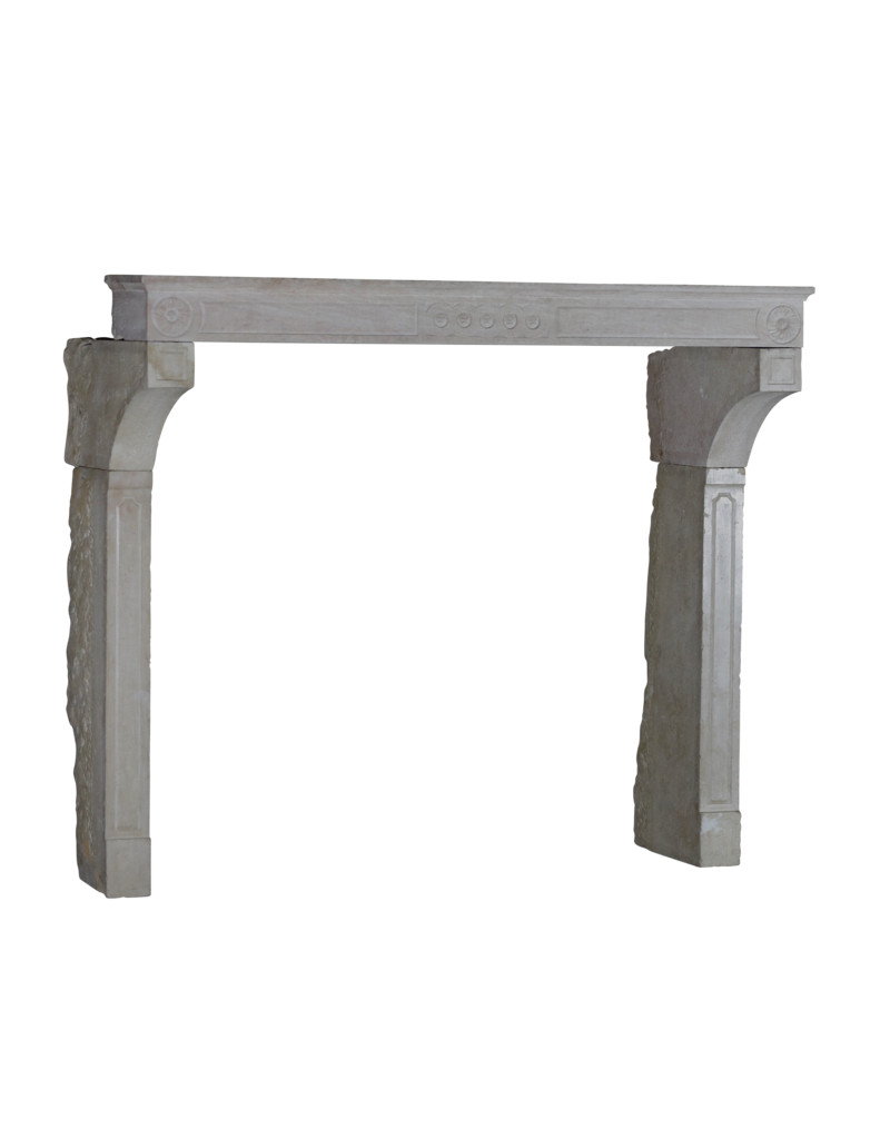 Unusual High French 19th Century Limestone Fireplace Surround