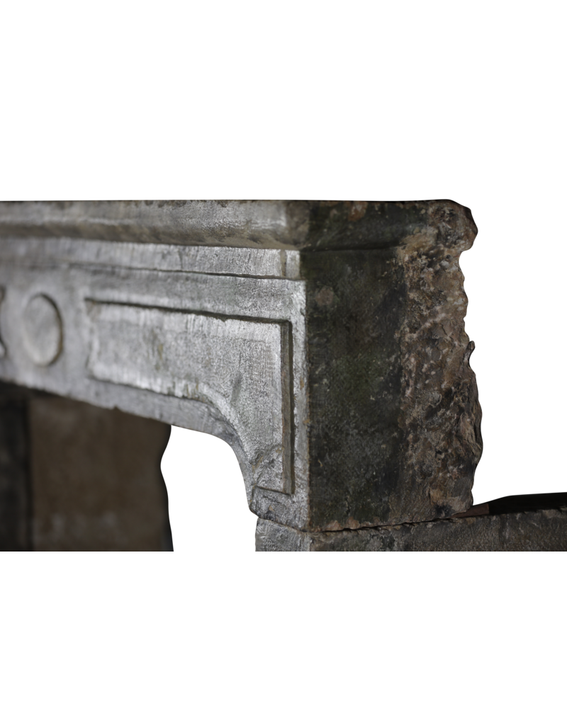 French Rustic Fireplace Mantle With Patina