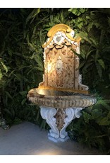 Pair of Monumental Sarrancolin Marble Wall Fountain