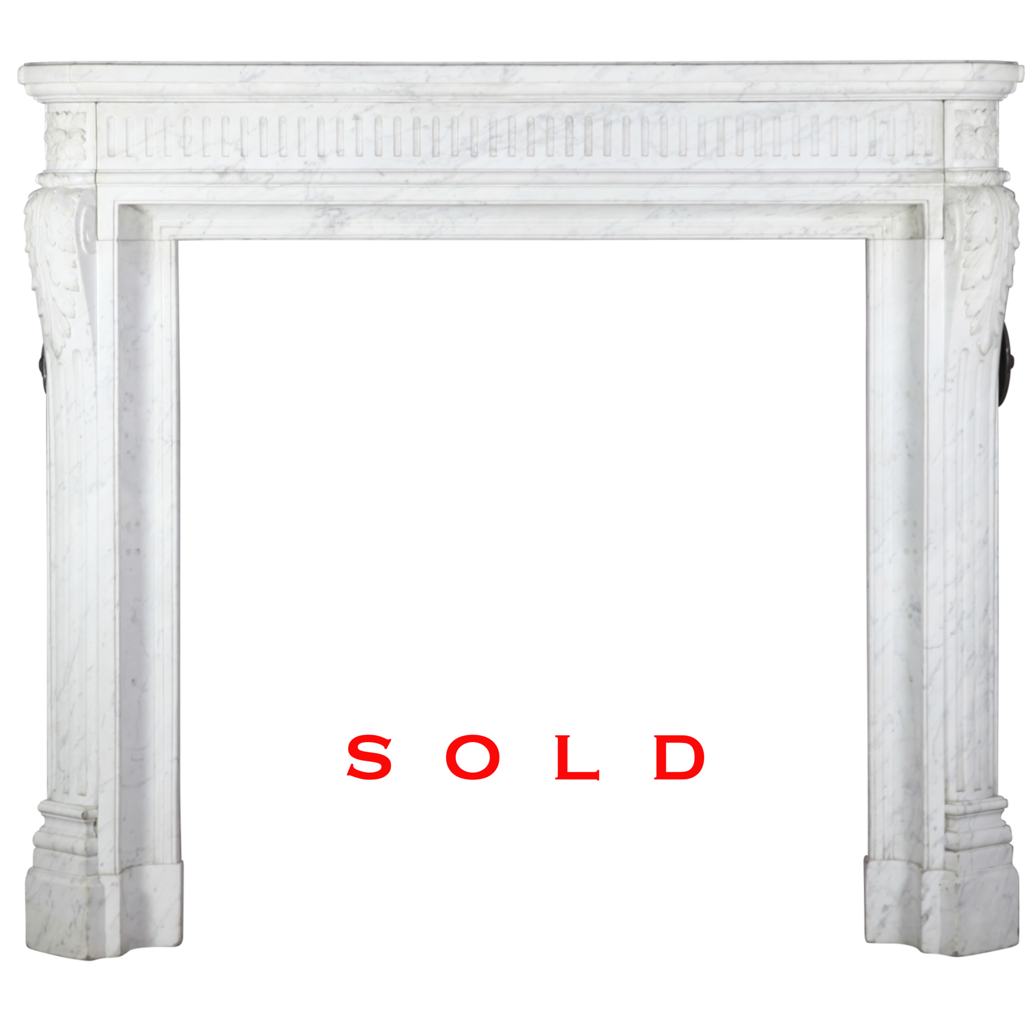 Blanc Antique Entourage de cheminée en marbre Art-Deco En vente sur