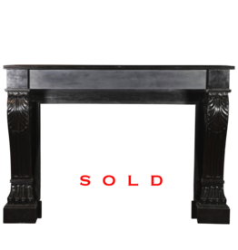 Maison Leon Van den Bogaert Black Belgian Marble Decorative Fireplace Surround
