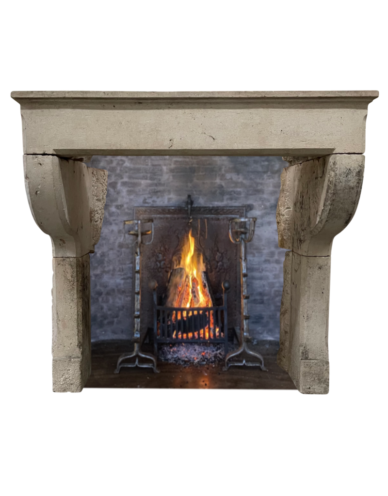 Louis XIII Style Vintage Limestone Fireplace Surround