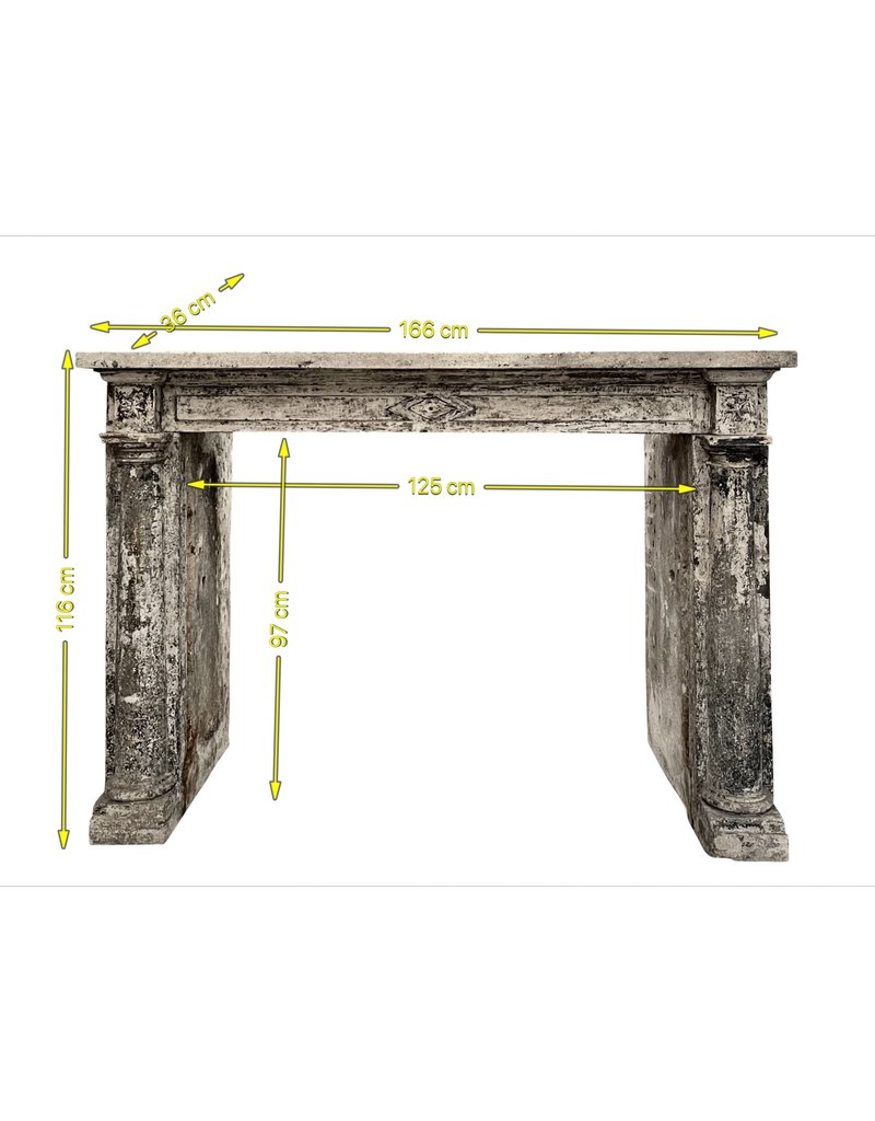 Original Limestone Fireplace Surround