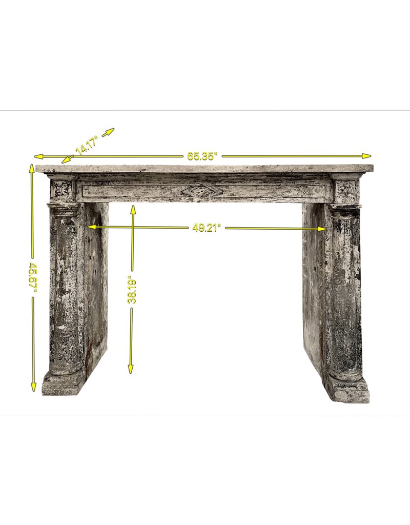 Original Limestone Fireplace Surround