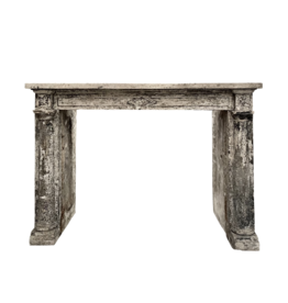 Rustic French Limestone Fireplace