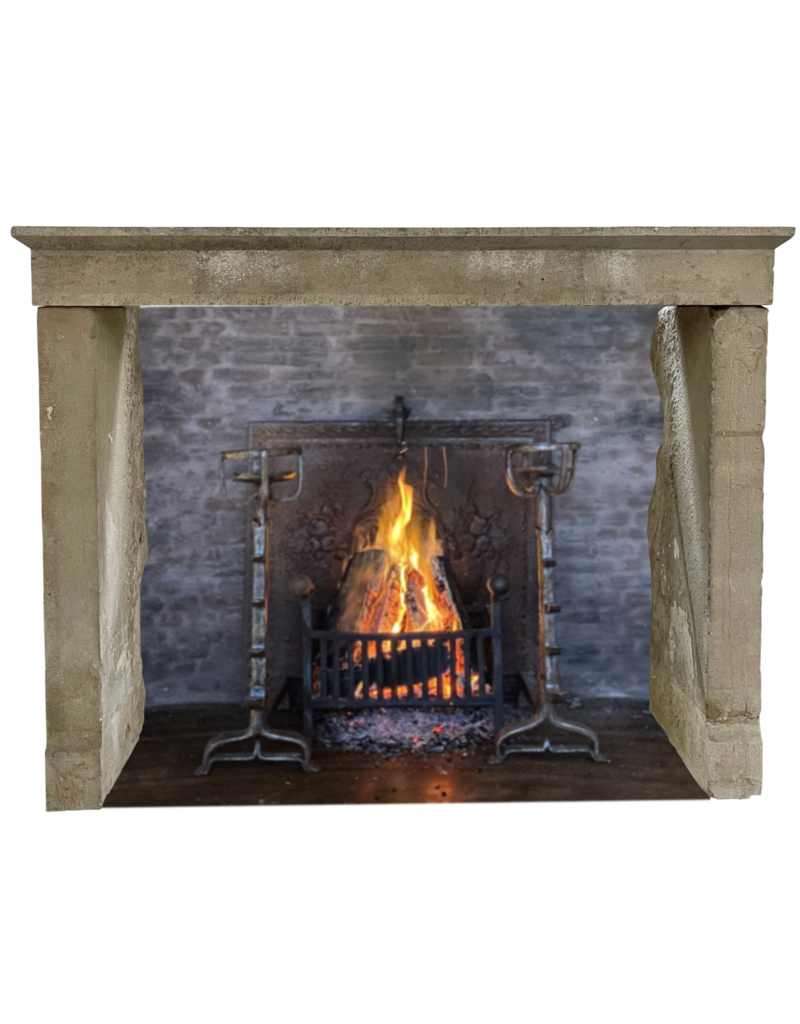 Rustic Limestone Fireplace Mantle