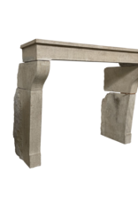 Elegant French Limestone Fireplace Mantel