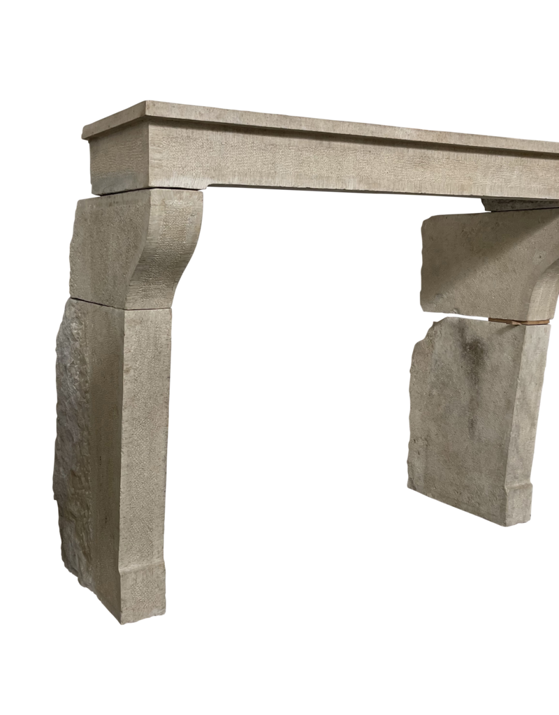 Elegant French Limestone Fireplace Mantel