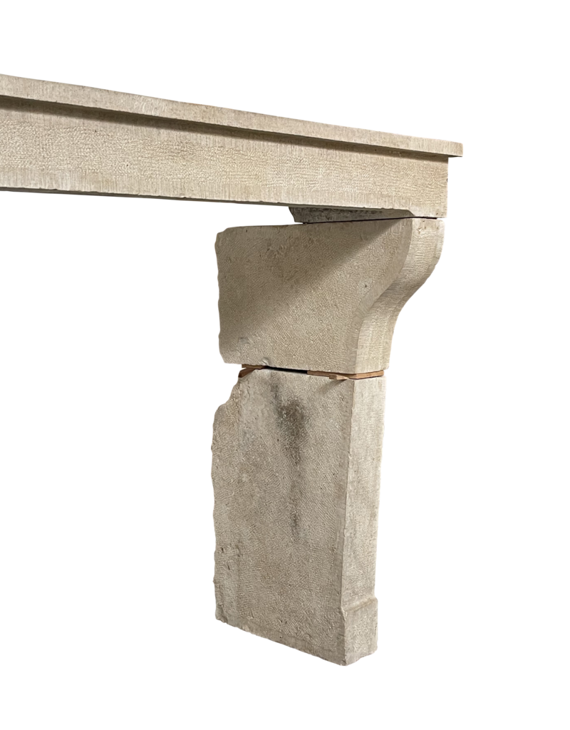 Elegant French Limestone Fireplace Mantel