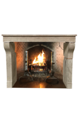 Elegant French Limestone Fireplace Mantel