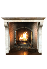 Antique French Fireplace In Limestone