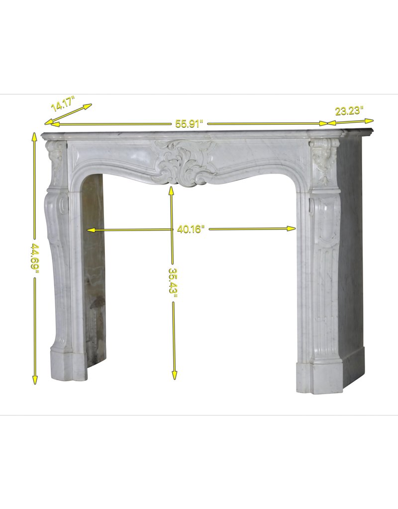 Maison Leon Van den Bogaert Cheminée Décorative En Marbre Blanc De Style Régence Classique