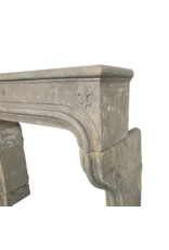 Rustic Grez-Limestone Fireplace Mantle