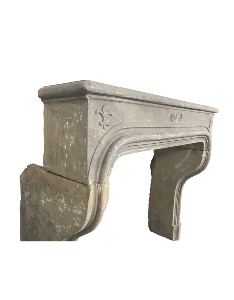 Rustic Grez-Limestone Fireplace Mantle