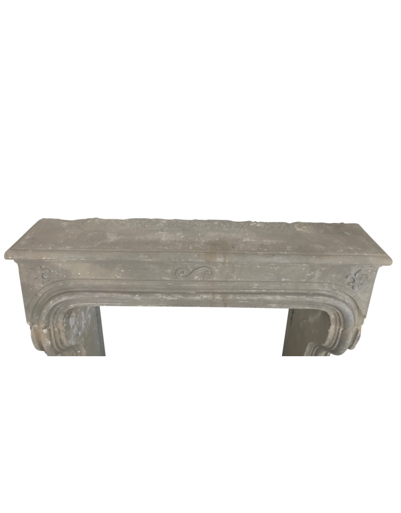 Rustic Grez-Limestone Fireplace Mantle