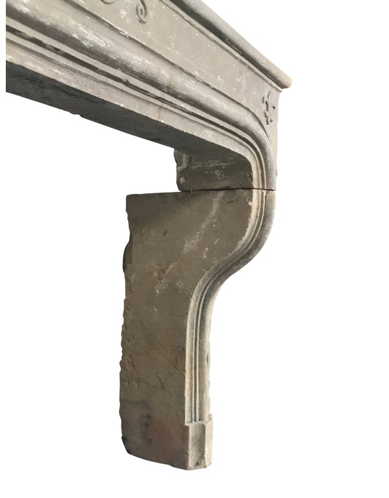 Rustic Grez-Limestone Fireplace Mantle