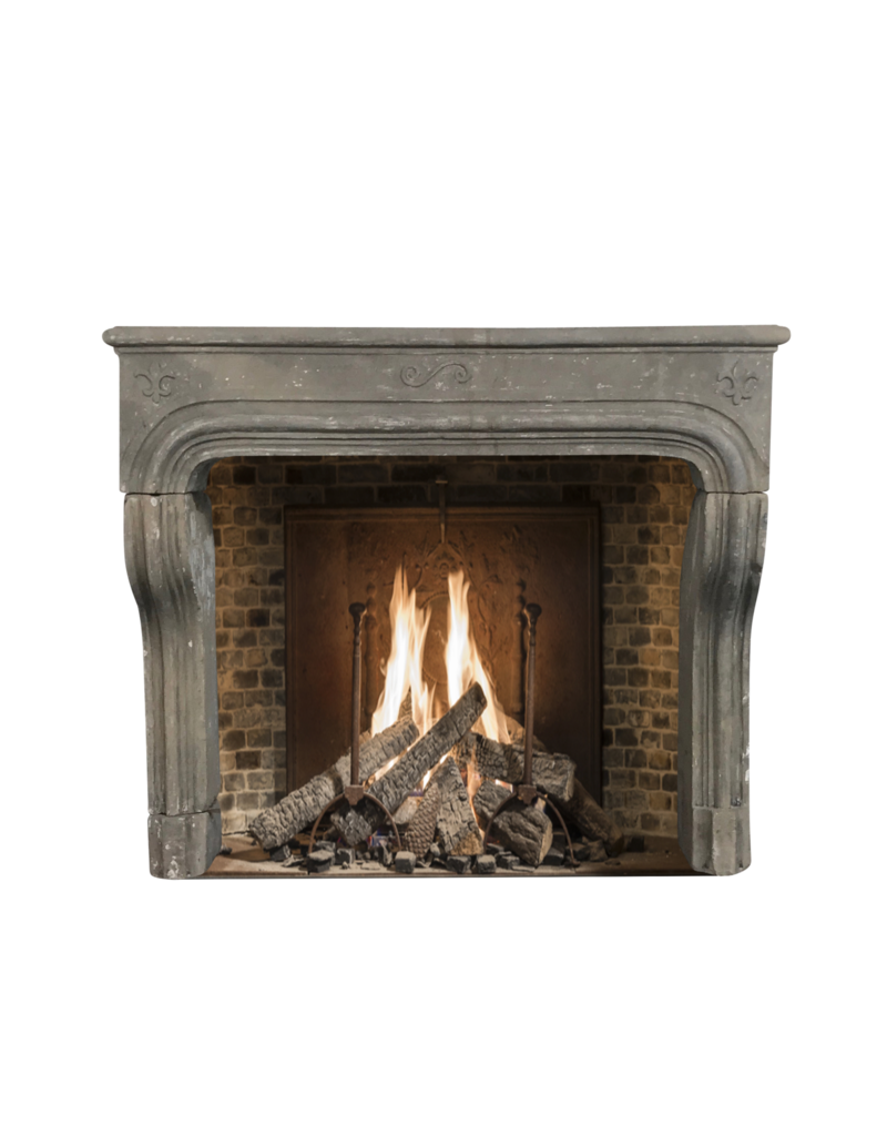 Rustic Grez-Limestone Fireplace Mantle