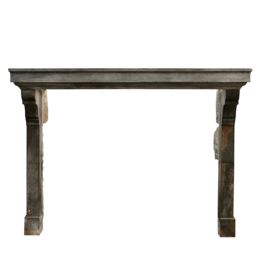 Grand Bicolor Antique Stone Fireplace