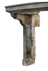Maison Leon Van den Bogaert Grande Et Élégante Cheminée Ornementale En Pierre Antique Bicolore