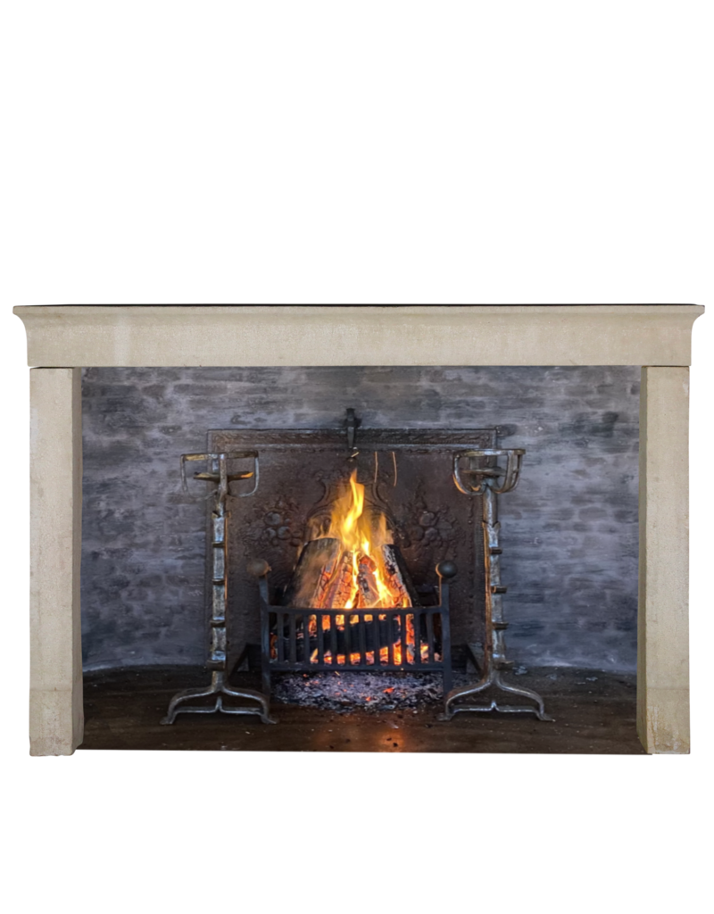 French Style Limestone Fireplace Surround