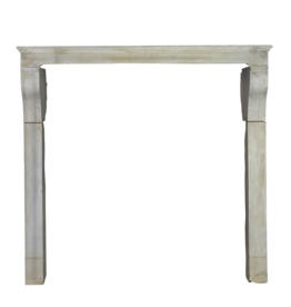 Elegant Grand White Limestone Fireplace