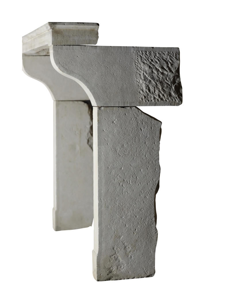 Maison Leon Van den Bogaert Eleganter groß weißer Kalkstein Kamin