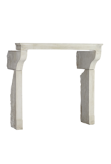 Elegant Grand White Limestone Fireplace