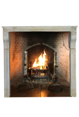 Elegant Grand White Limestone Fireplace