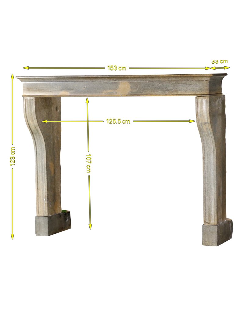 Grand Bicolor French Limestone Fireplace