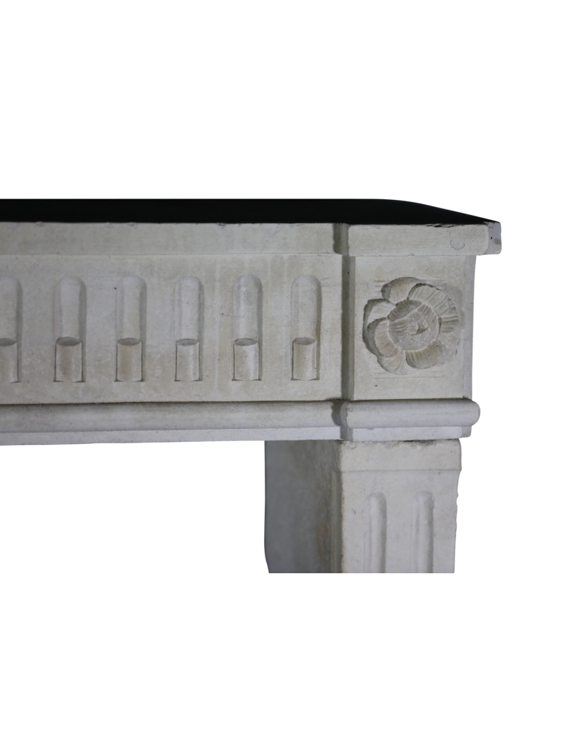 Elegant French Limestone Fireplace Surround