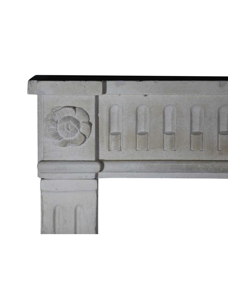 Elegant French Limestone Fireplace Surround