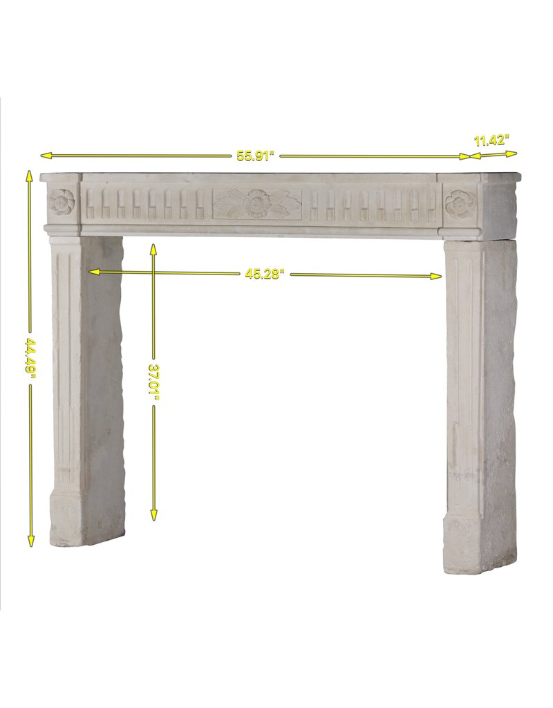 Elegant French Limestone Fireplace Surround