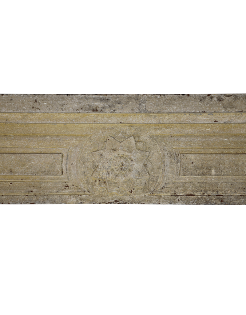 Rustic Classic Louis XVI Limestone Fireplace Surround