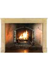 Rustic Classic Louis XVI Limestone Fireplace Surround