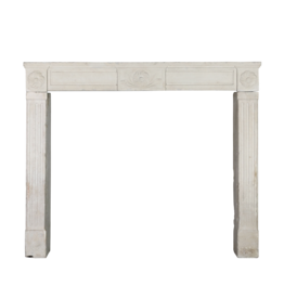 French White Limestone Fireplace