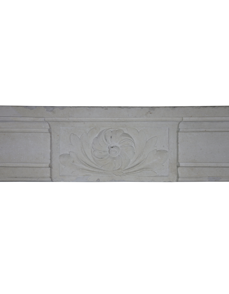 Classic French Fireplace In White Limestone