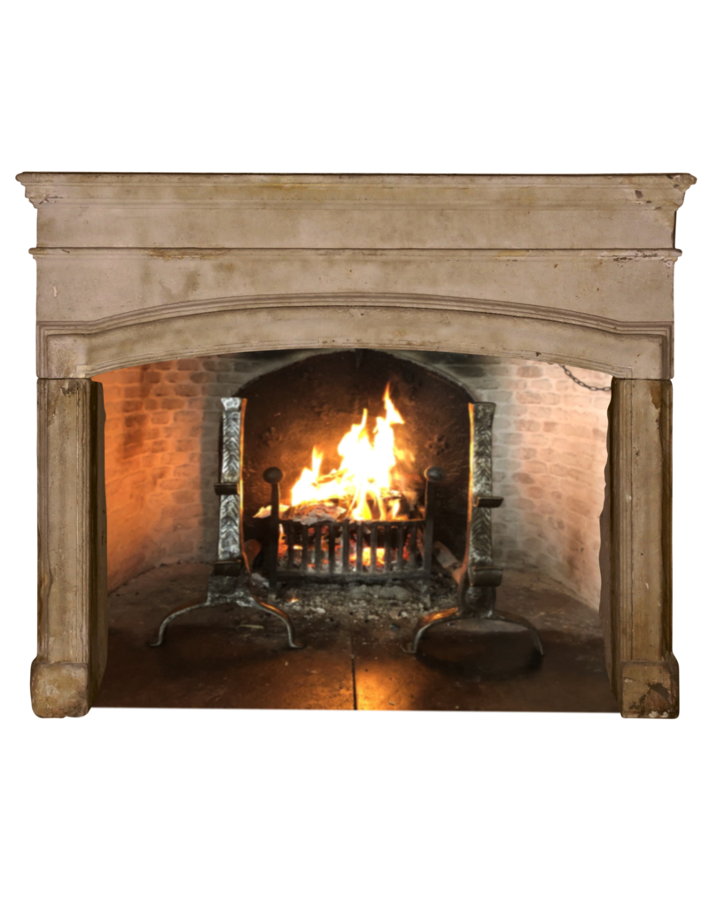 Strong 17th Century Grez-Stone Fireplace Mantel