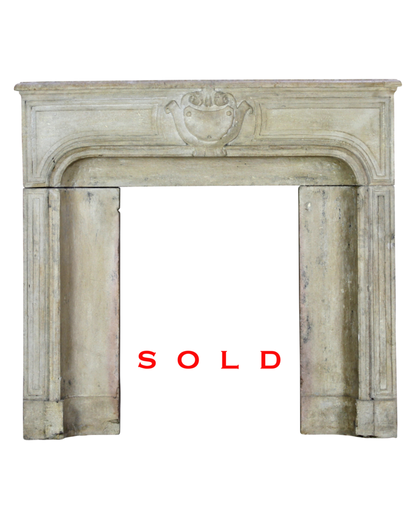 Small French Limestone Fireplace Surround