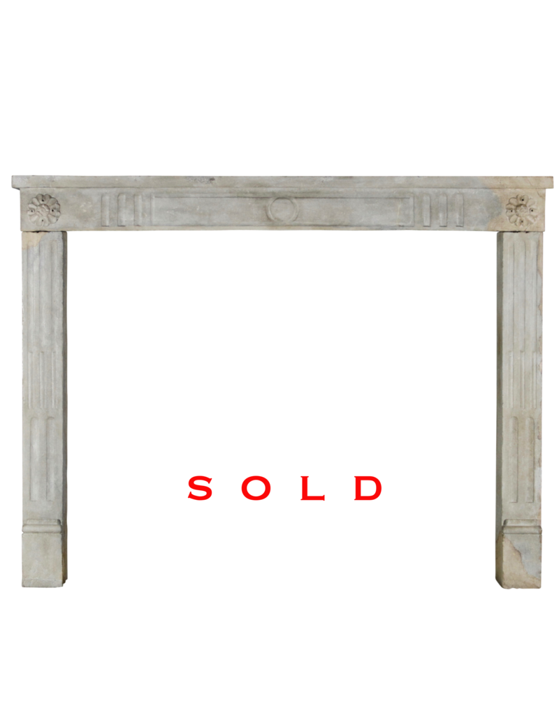 French Country Bicolor Limestone Antique Fireplace Surround