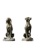 Elegant Pair Of Hunting Hounds in Brass