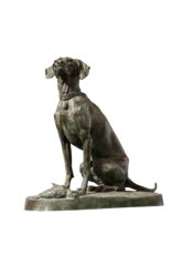 Maison Leon Van den Bogaert Elégante Paire De Chiens De Chasse En Bronze