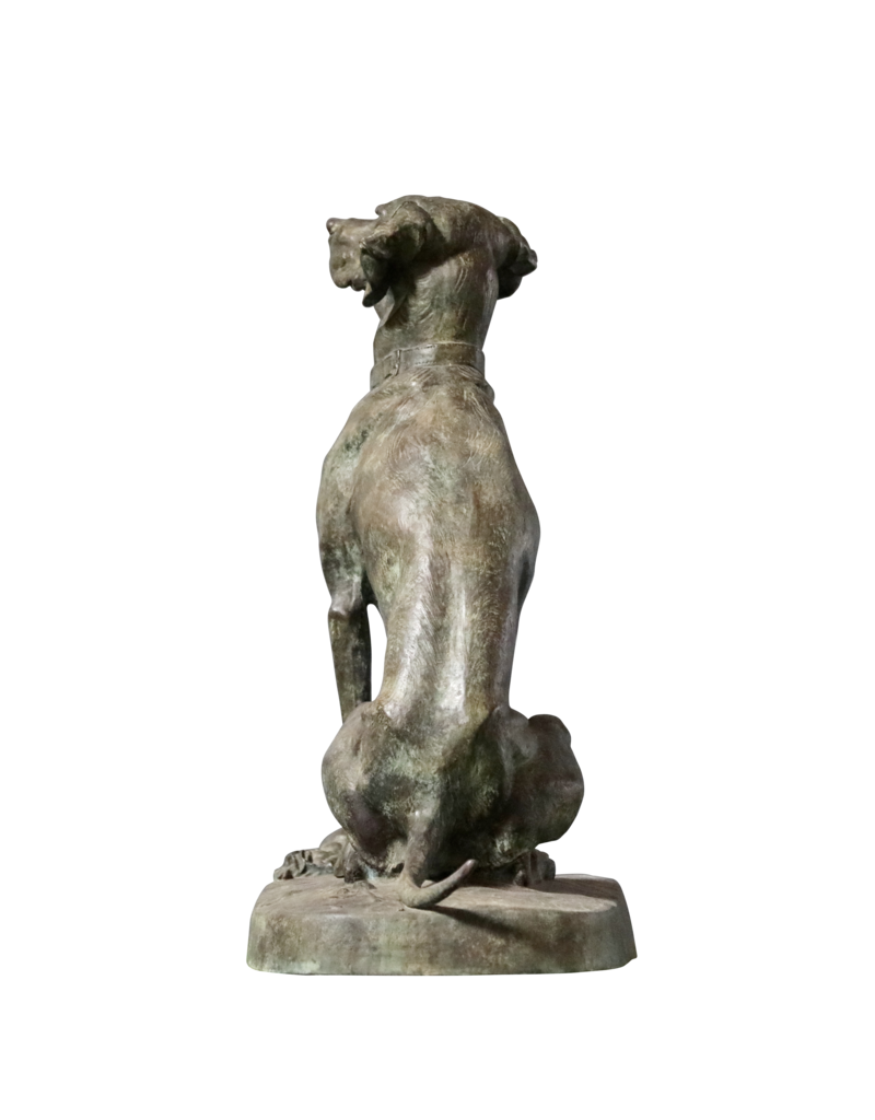 Maison Leon Van den Bogaert Elegantes Paar Jagdhunde Aus Messing.