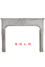 Maison Leon Van den Bogaert Chic French Antique Limestone Fireplace Surround