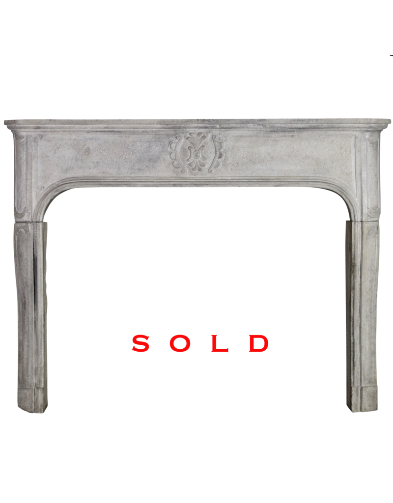 Maison Leon Van den Bogaert Chic French Antique Limestone Fireplace Surround