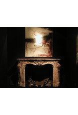 Monumental French Antique Fireplace Surround In Rich Color Marble