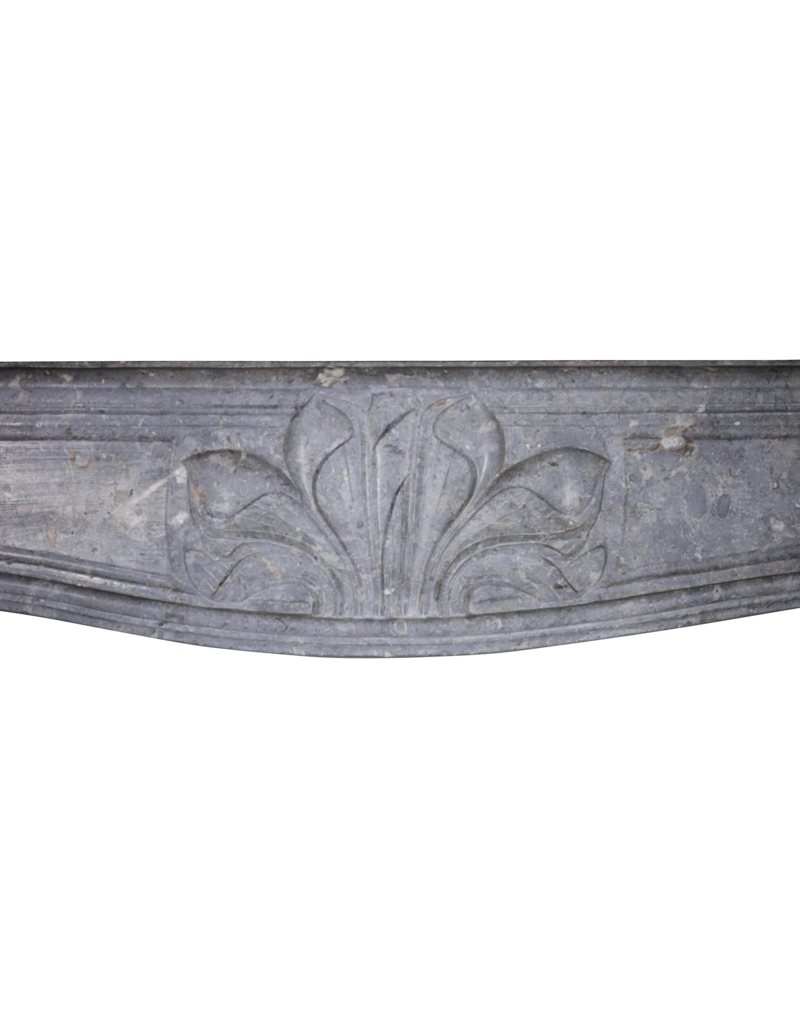 Maison Leon Van den Bogaert Feiner französischer Kamin aus Hartstein mit Blumendetail aus dem 18. Jahrhundert